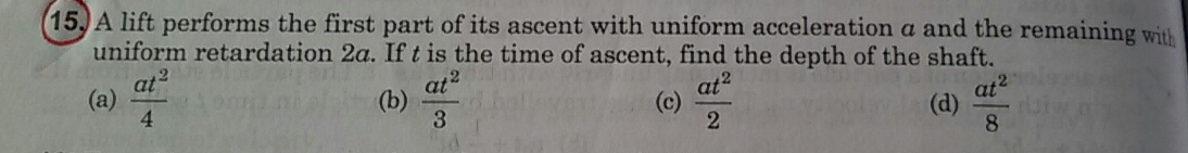 Question image for please solve the kinematics question in attachmen